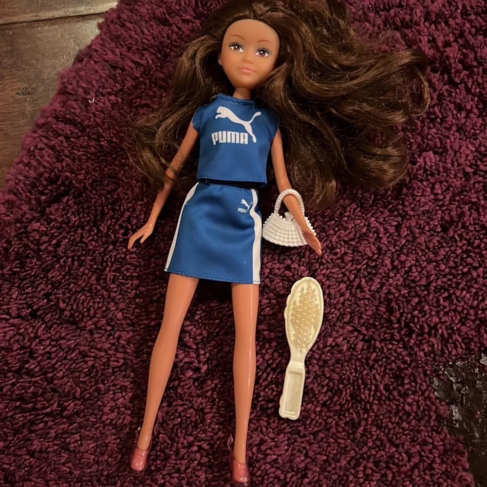 Barbie Puma Outfit Blue Top & Skirt Set Sporty Fashion Doll w/ purse & brush​ - Picture 2 of 9